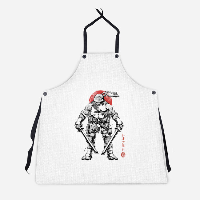 Ninja Leonardo Sumi-E-Unisex-Kitchen-Apron-Astrobot Invention