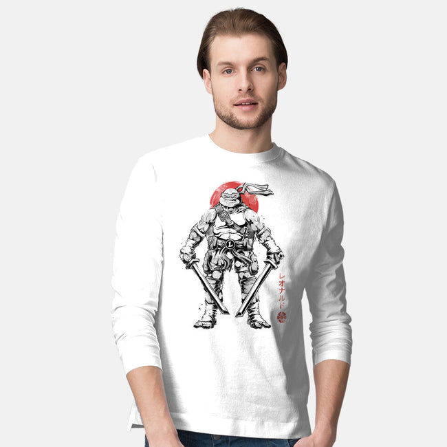Ninja Leonardo Sumi-E-Mens-Long Sleeved-Tee-Astrobot Invention