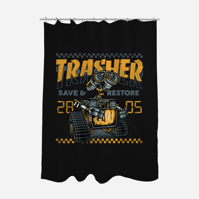 Trasher Save And Restore-None-Polyester-Shower Curtain-momma_gorilla