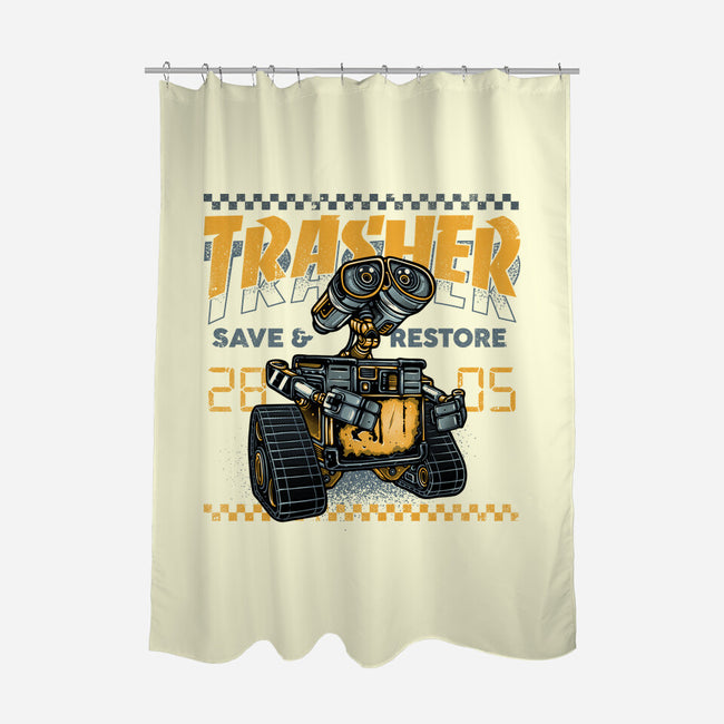 Trasher Save And Restore-None-Polyester-Shower Curtain-momma_gorilla