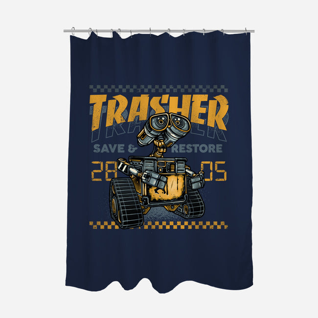 Trasher Save And Restore-None-Polyester-Shower Curtain-momma_gorilla