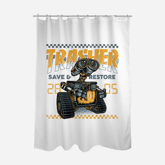 Trasher Save And Restore-None-Polyester-Shower Curtain-momma_gorilla