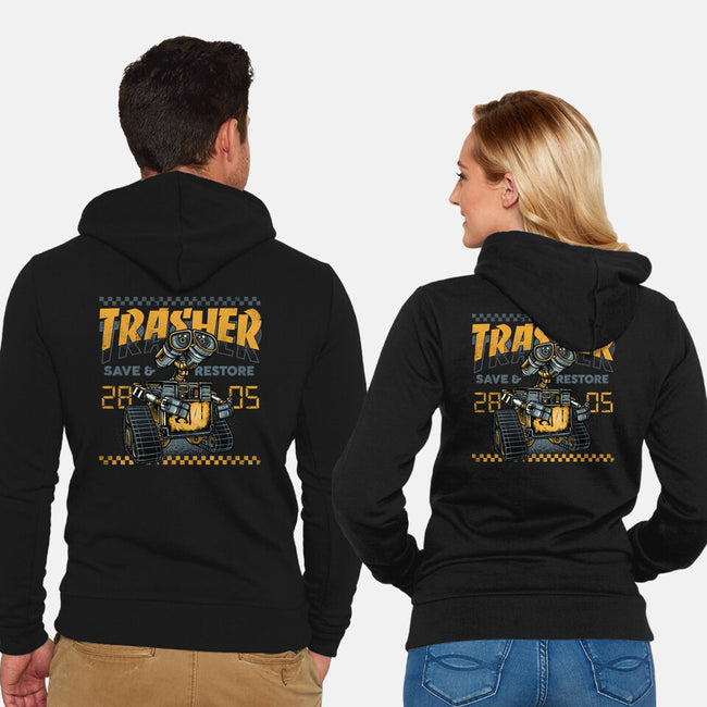 Trasher Save And Restore-Unisex-Zip-Up-Sweatshirt-momma_gorilla