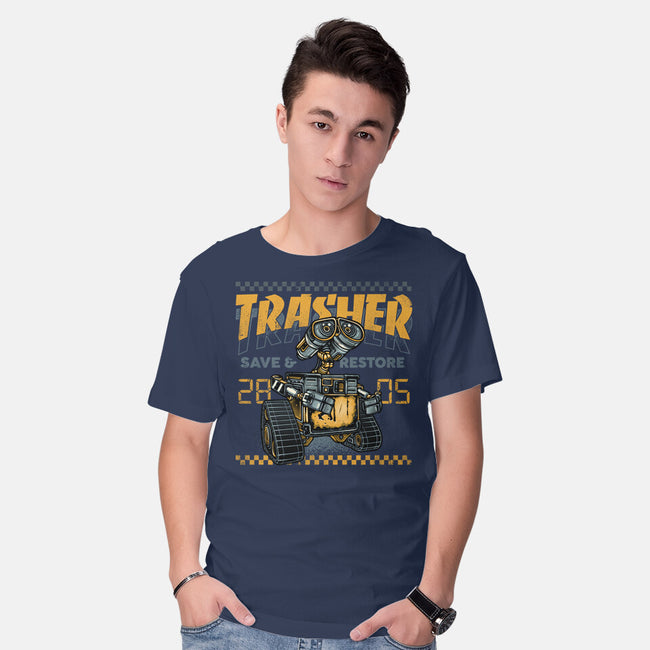 Trasher Save And Restore-Mens-Basic-Tee-momma_gorilla