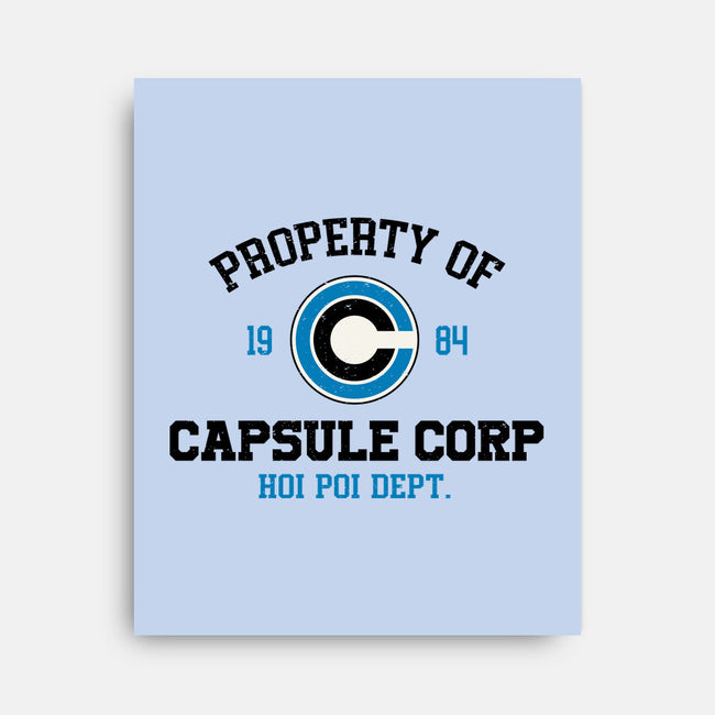 Property Of Capsule Corp-None-Stretched-Canvas-Melonseta