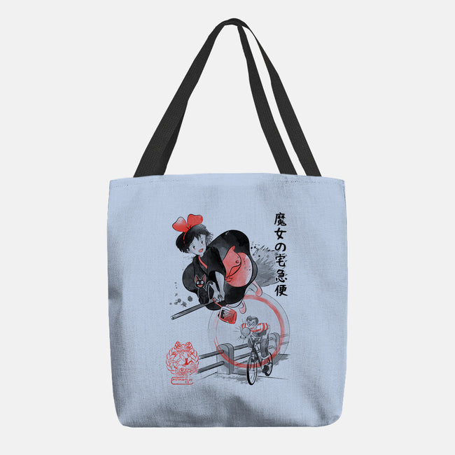 Delivery Service Sumi-e-None-Basic Tote-Bag-DrMonekers