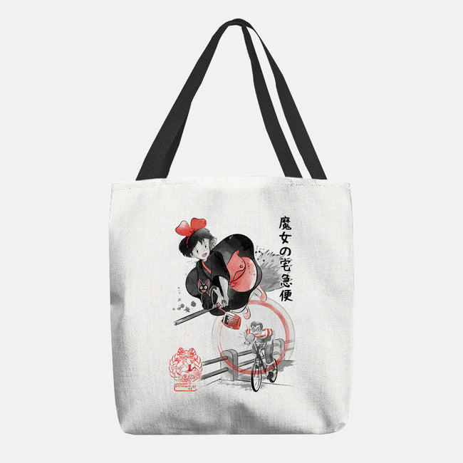 Delivery Service Sumi-e-None-Basic Tote-Bag-DrMonekers