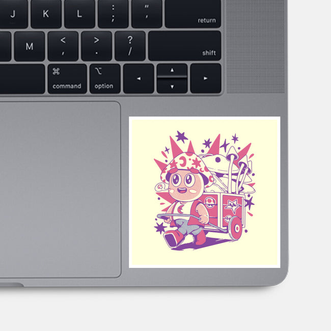 Mushroom Seller-None-Glossy-Sticker-ilustrata