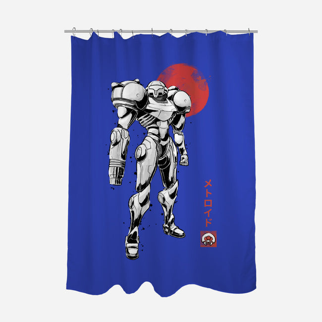 Bounty Huntress Sumi-e-None-Polyester-Shower Curtain-Astrobot Invention