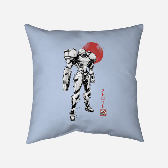 Bounty Huntress Sumi-e-None-Removable Cover w Insert-Throw Pillow-Astrobot Invention