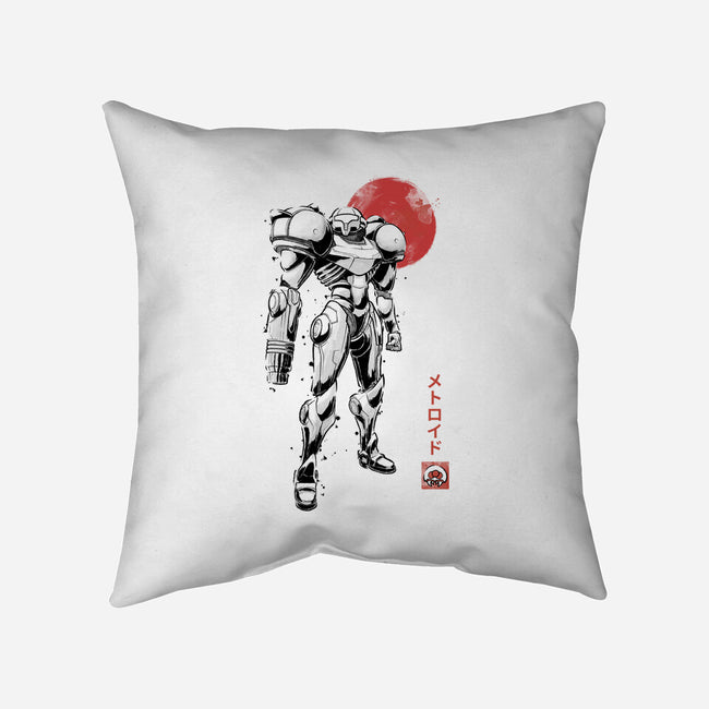 Bounty Huntress Sumi-e-None-Removable Cover w Insert-Throw Pillow-Astrobot Invention
