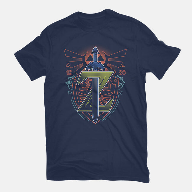 Neon Lineart Legendary Emblem-Mens-Basic-Tee-Astrobot Invention