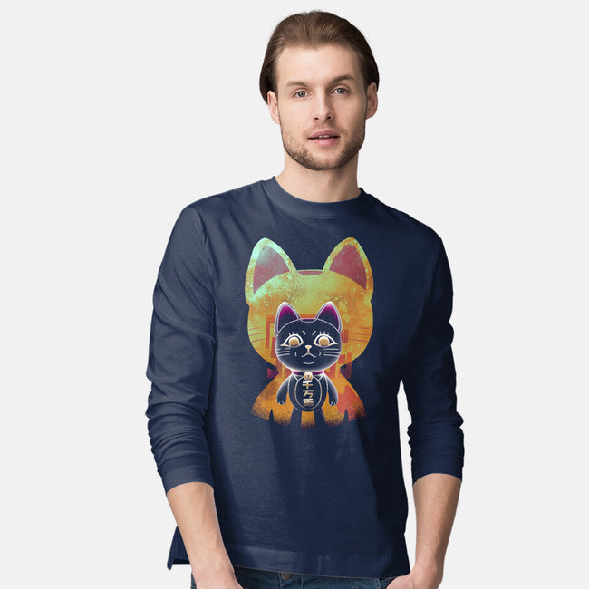 Negative Yokai Cat-Mens-Long Sleeved-Tee-Donnie