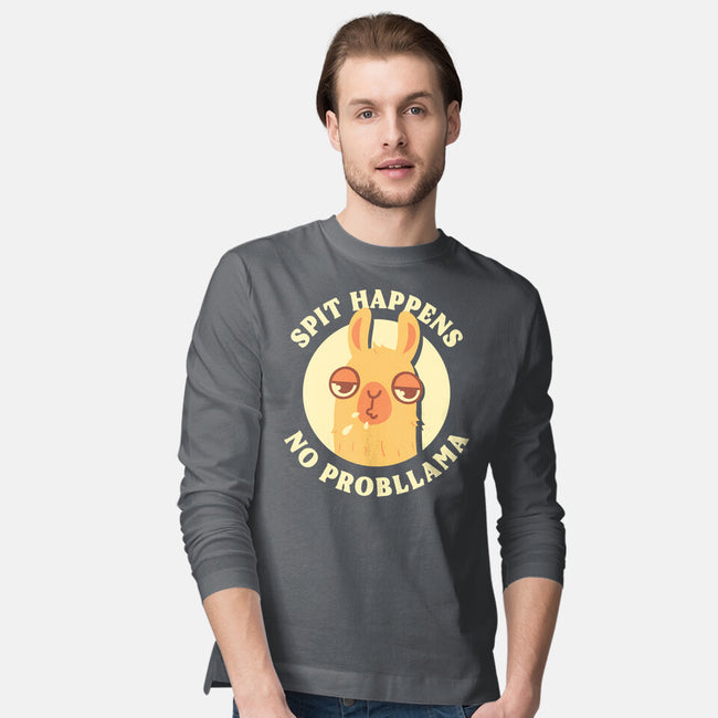 Spit Happens No Probllama-Mens-Long Sleeved-Tee-rarpoint