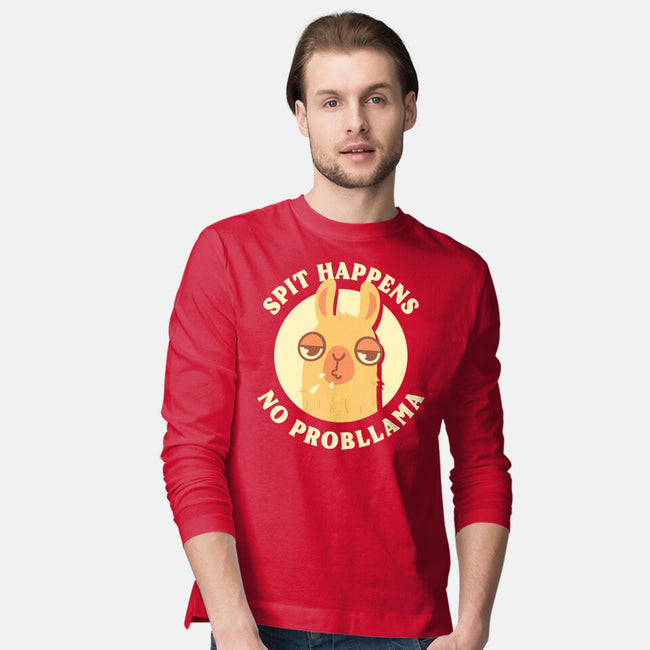 Spit Happens No Probllama-Mens-Long Sleeved-Tee-rarpoint