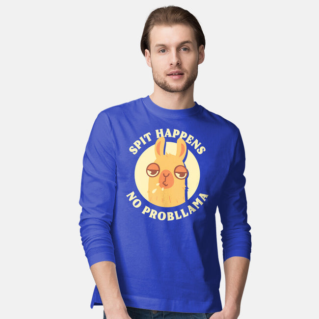 Spit Happens No Probllama-Mens-Long Sleeved-Tee-rarpoint
