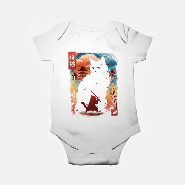 Samurai Cat Landscape-Baby-Basic-Onesie-dandingeroz