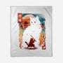 Samurai Cat Landscape-None-Fleece-Blanket-dandingeroz
