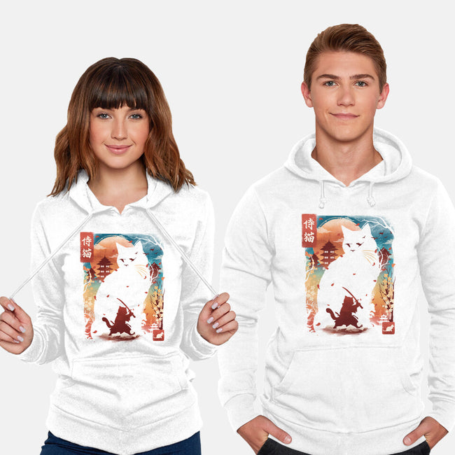 Samurai Cat Landscape-Unisex-Pullover-Sweatshirt-dandingeroz