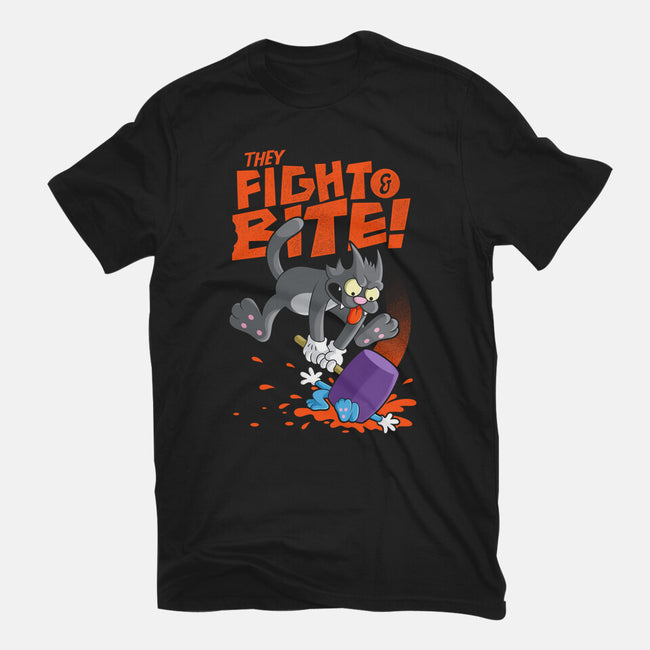 They Fight And Bite-Womens-Basic-Tee-Jorgetiradoart