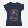 Evil Plans In Progress-Womens-V-Neck-Tee-eduely