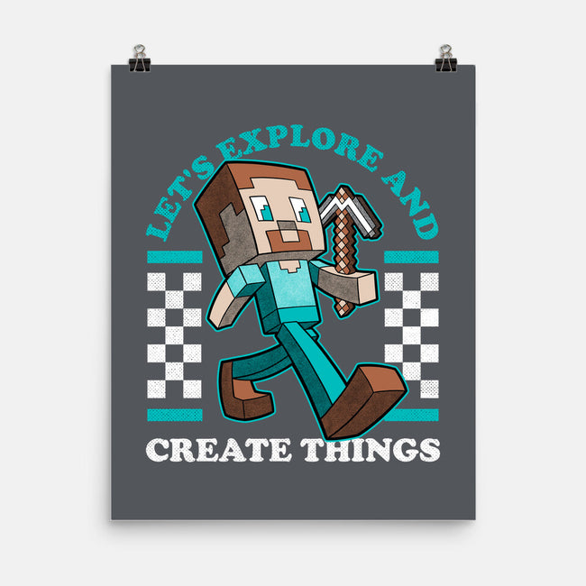 Game Mascot Block Guy-None-Matte-Poster-Studio Mootant