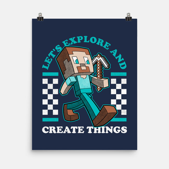 Game Mascot Block Guy-None-Matte-Poster-Studio Mootant