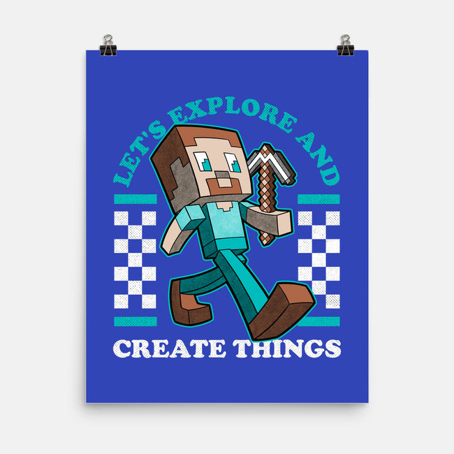 Game Mascot Block Guy-None-Matte-Poster-Studio Mootant