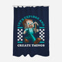 Game Mascot Block Guy-None-Polyester-Shower Curtain-Studio Mootant