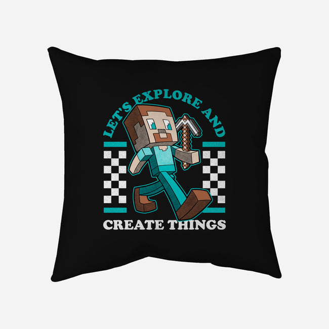 Game Mascot Block Guy-None-Removable Cover w Insert-Throw Pillow-Studio Mootant