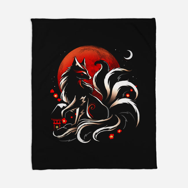 Kitsune Yokai-None-Fleece-Blanket-Vallina84