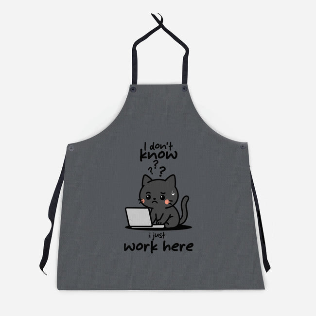I Just Work Here-Unisex-Kitchen-Apron-fanfabio
