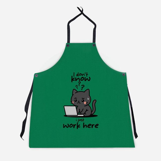 I Just Work Here-Unisex-Kitchen-Apron-fanfabio