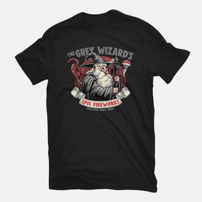 Grey Wizard Fireworks-Mens-Basic-Tee-momma_gorilla