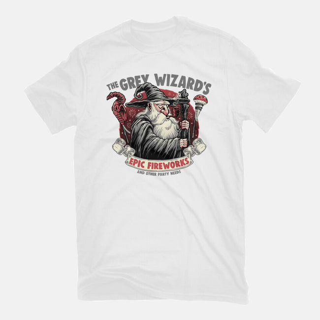 Grey Wizard Fireworks-Mens-Basic-Tee-momma_gorilla