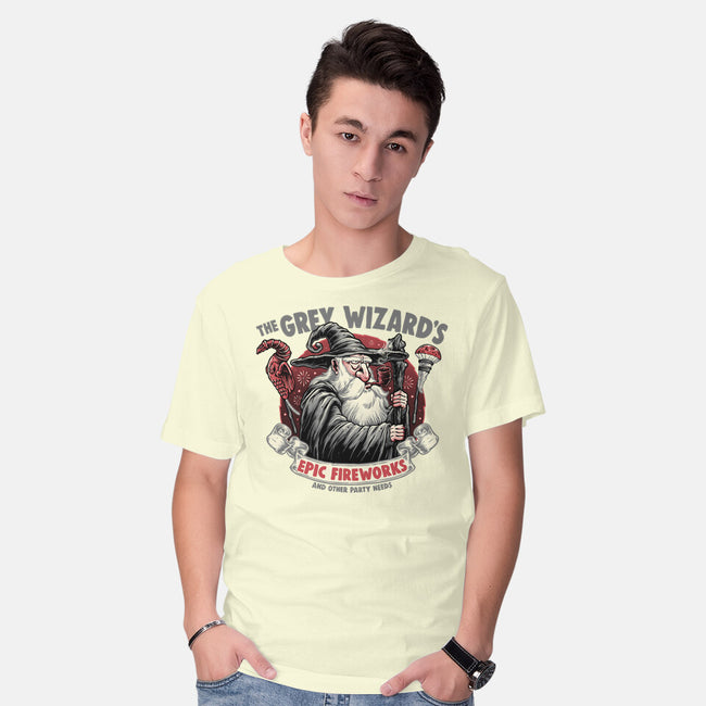 Grey Wizard Fireworks-Mens-Basic-Tee-momma_gorilla