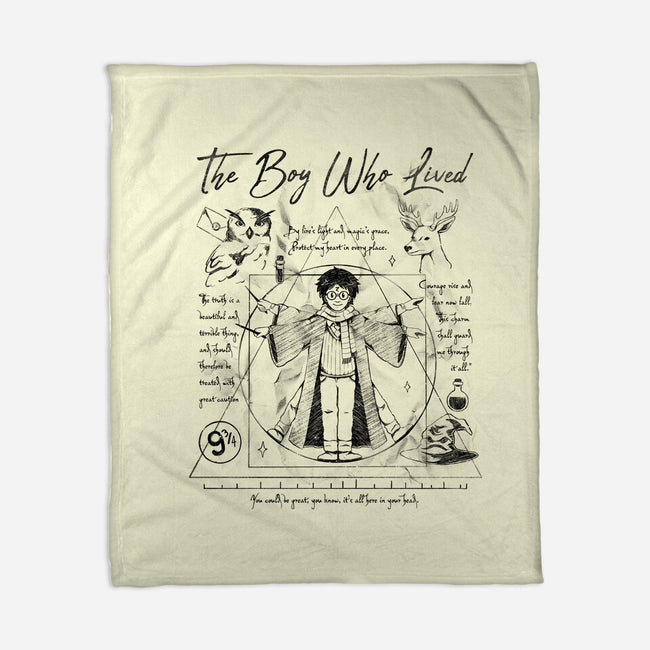 Vitruvian Wizard-None-Fleece-Blanket-Arigatees