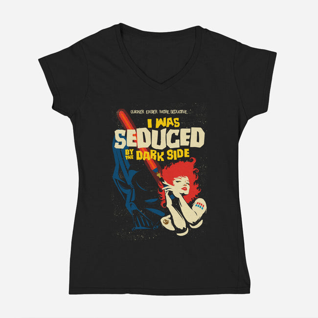 Seduced By The Dark Side-Womens-V-Neck-Tee-butcherbilly