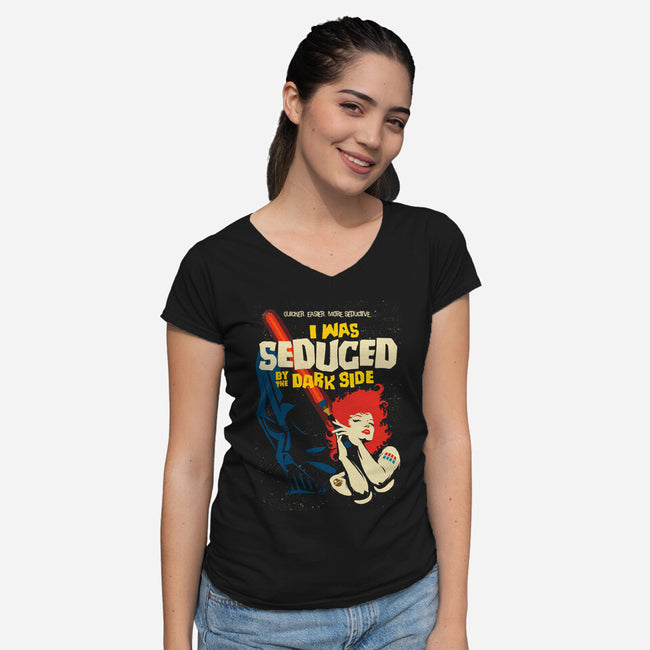 Seduced By The Dark Side-Womens-V-Neck-Tee-butcherbilly
