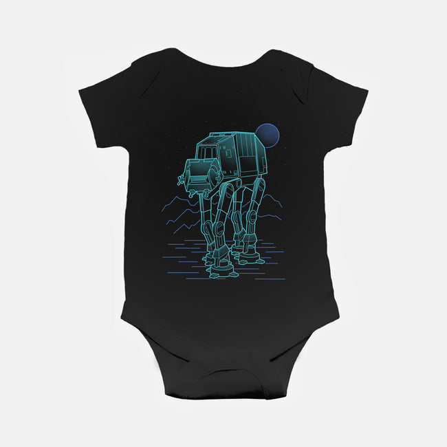Neon Line-Art Armored Walker-Baby-Basic-Onesie-Astrobot Invention