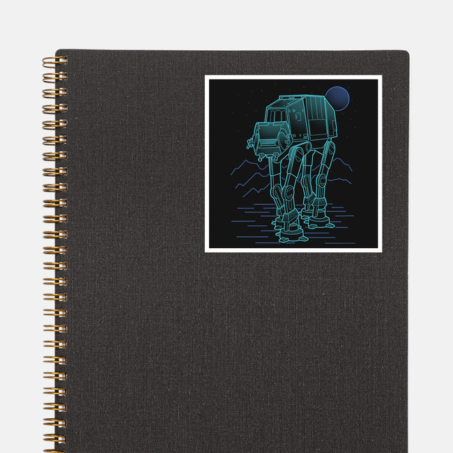 Neon Line-Art Armored Walker-None-Glossy-Sticker-Astrobot Invention