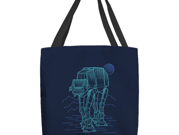 Neon Line-Art Armored Walker