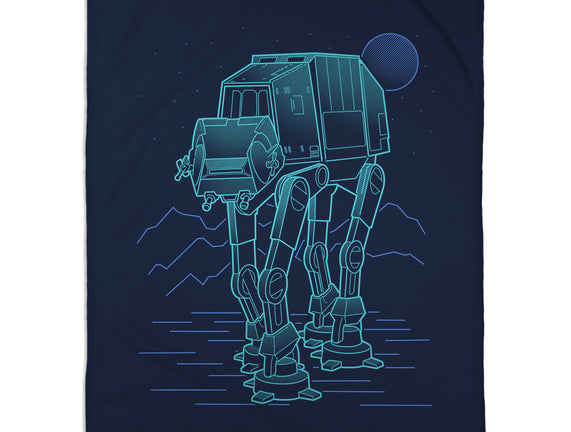 Neon Line-Art Armored Walker