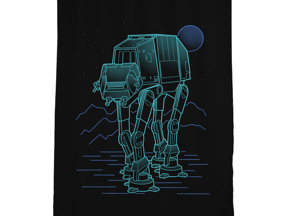 Neon Line-Art Armored Walker