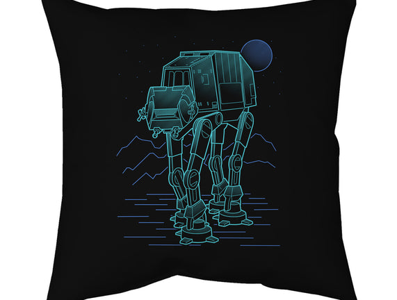 Neon Line-Art Armored Walker