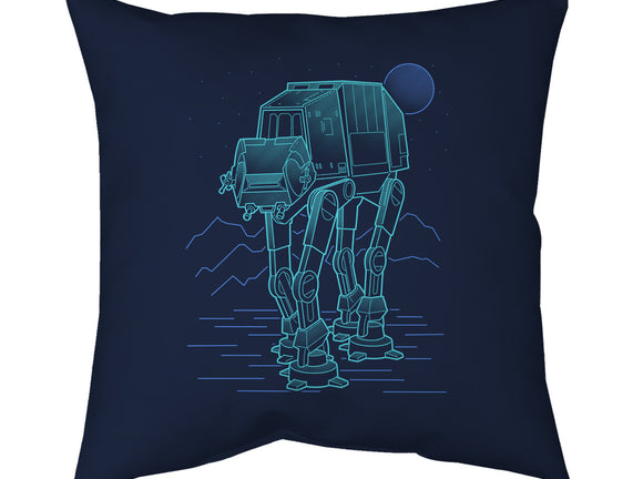 Neon Line-Art Armored Walker