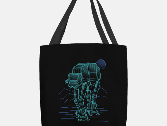 Neon Line-Art Armored Walker