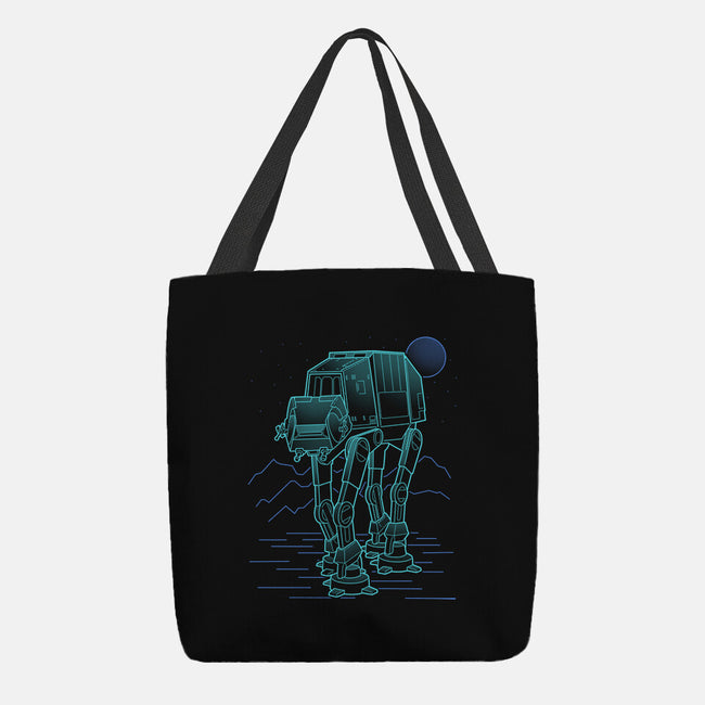 Neon Line-Art Armored Walker-None-Basic Tote-Bag-Astrobot Invention