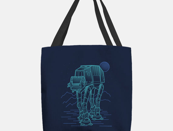 Neon Line-Art Armored Walker