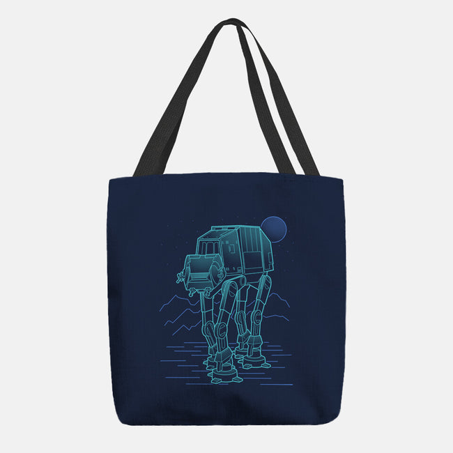 Neon Line-Art Armored Walker-None-Basic Tote-Bag-Astrobot Invention